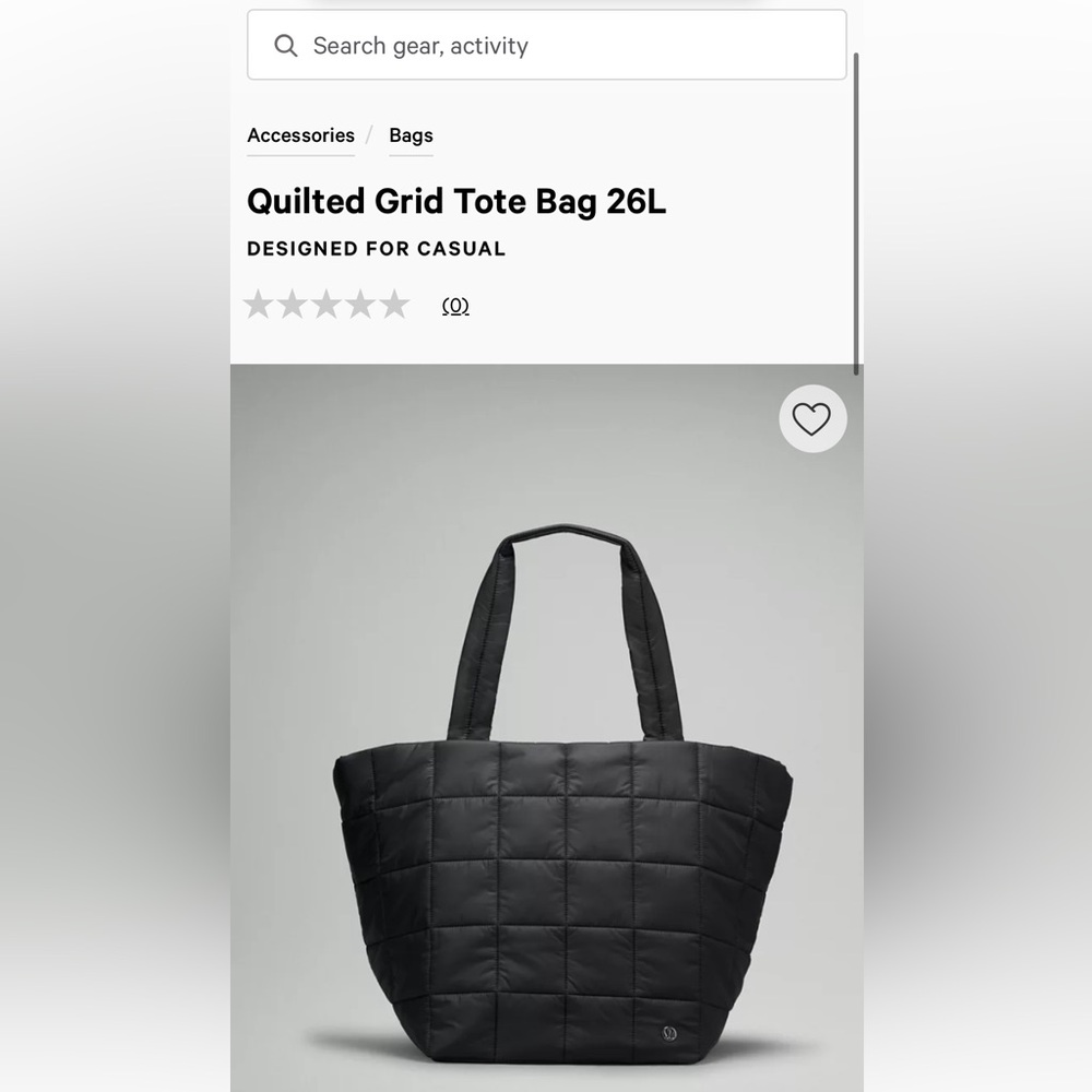Lululemon Quilted Grid Tote Bag!
